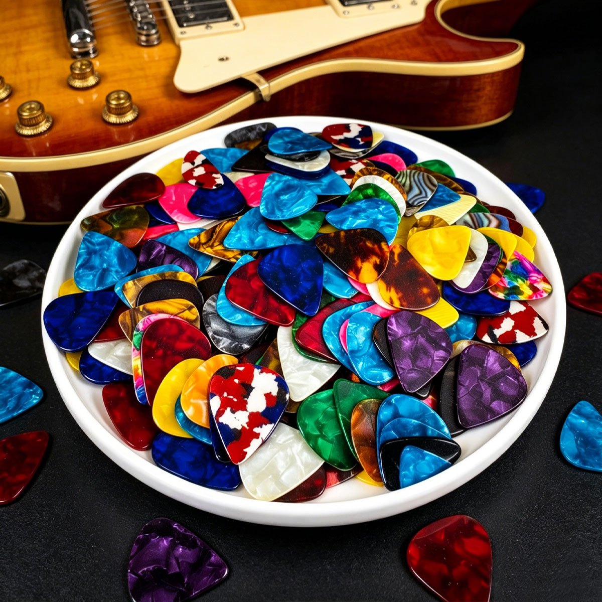 Electric Guitar Pick Pack - 81 Peças de Palhetas de Celuloide