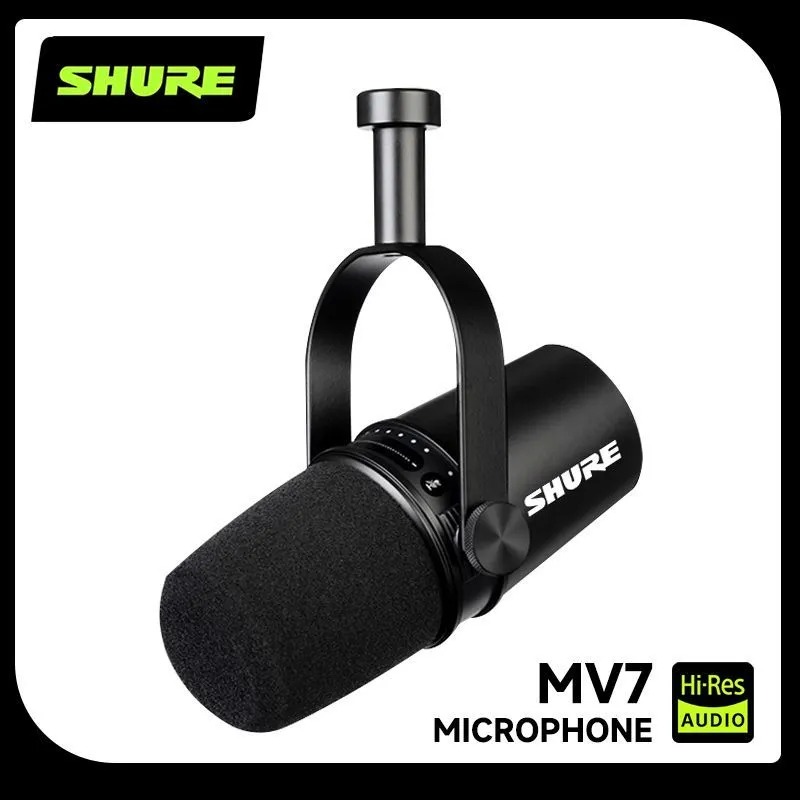 Audio Music Live - Microfone Dinâmico Híbrido USB/XLR Shure MV7