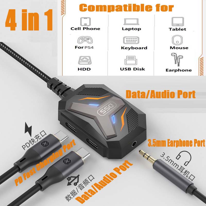 Audio Music Splitter - Adaptador Divisor Tipo C USB C