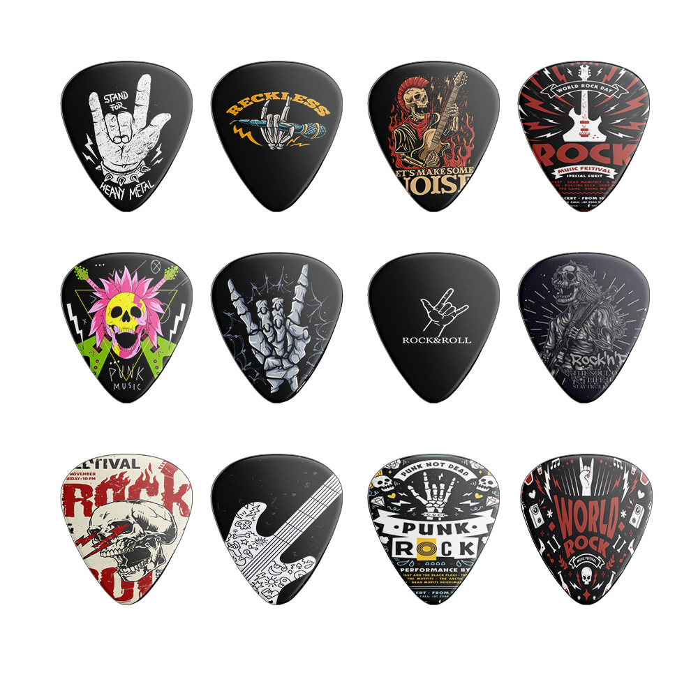 Electric Guitar Pick Pack - 12 peças palhetas de guitarra 0.46mm