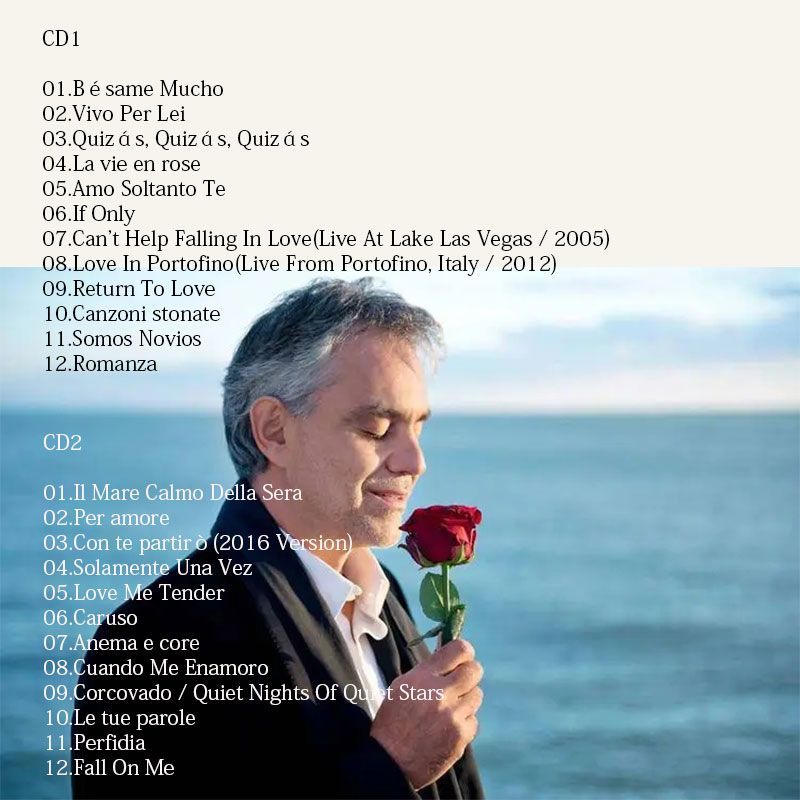 Andrea Bocelli My Love Songs 2 - Audio Music New Song avaliação e preço