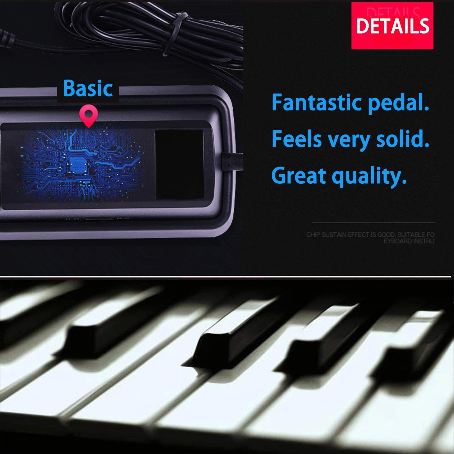 Pedal de sustain universal sup - Piano Sustain Pedal avaliação e preço