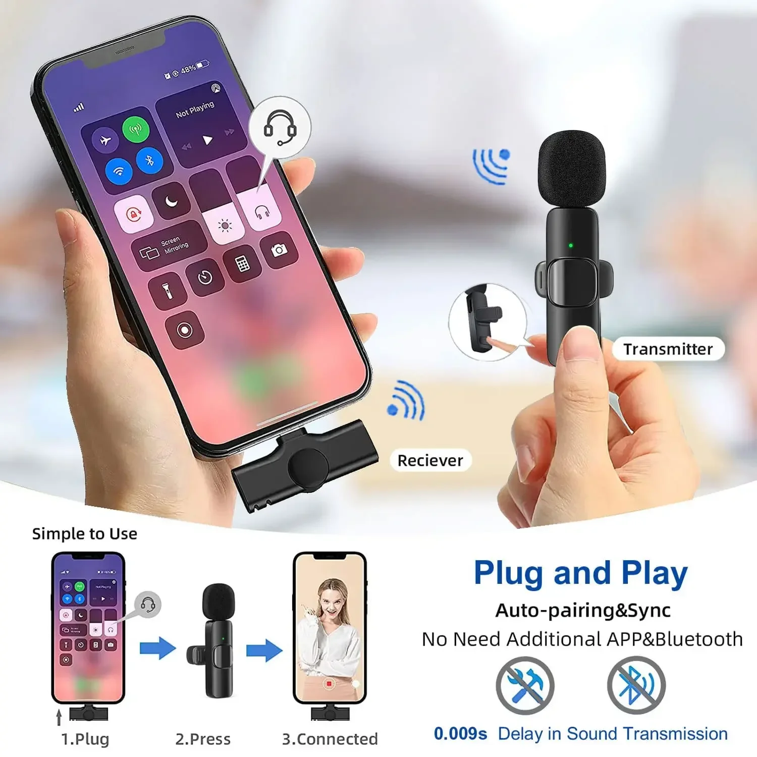 Microfone Lavalier Sem Fio 2.4 - Audio Music Live avaliação e preço